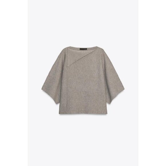 ZARA KNIT SWEATER WITH LAPEL NECK - Picture 6 of 8